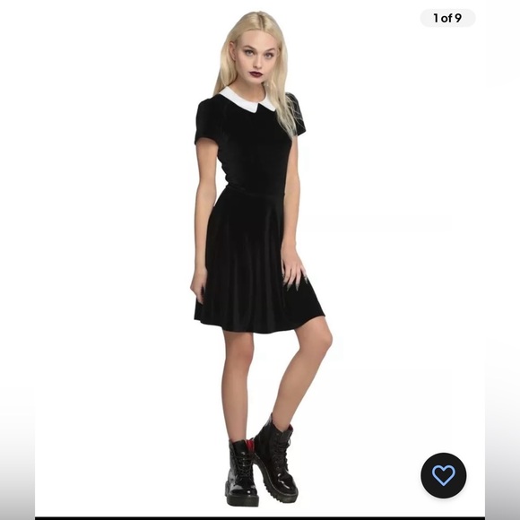 Hot Topic Dresses & Skirts - Hot Topic Wednesday Addams Collar Black Dress.